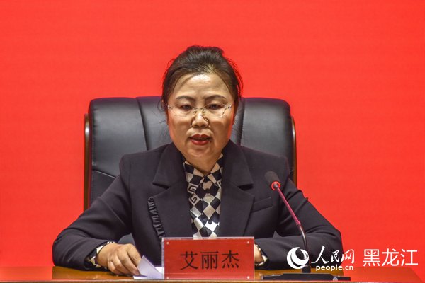 七台河市文广旅局副局长艾丽杰。人民网记者 张哲鑫摄