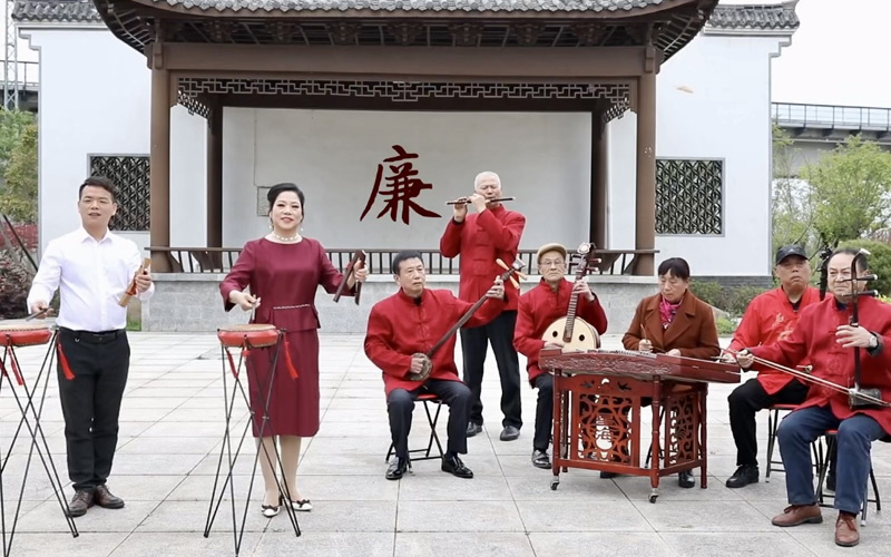 湖北大鼓非遗小分队的廉政说唱