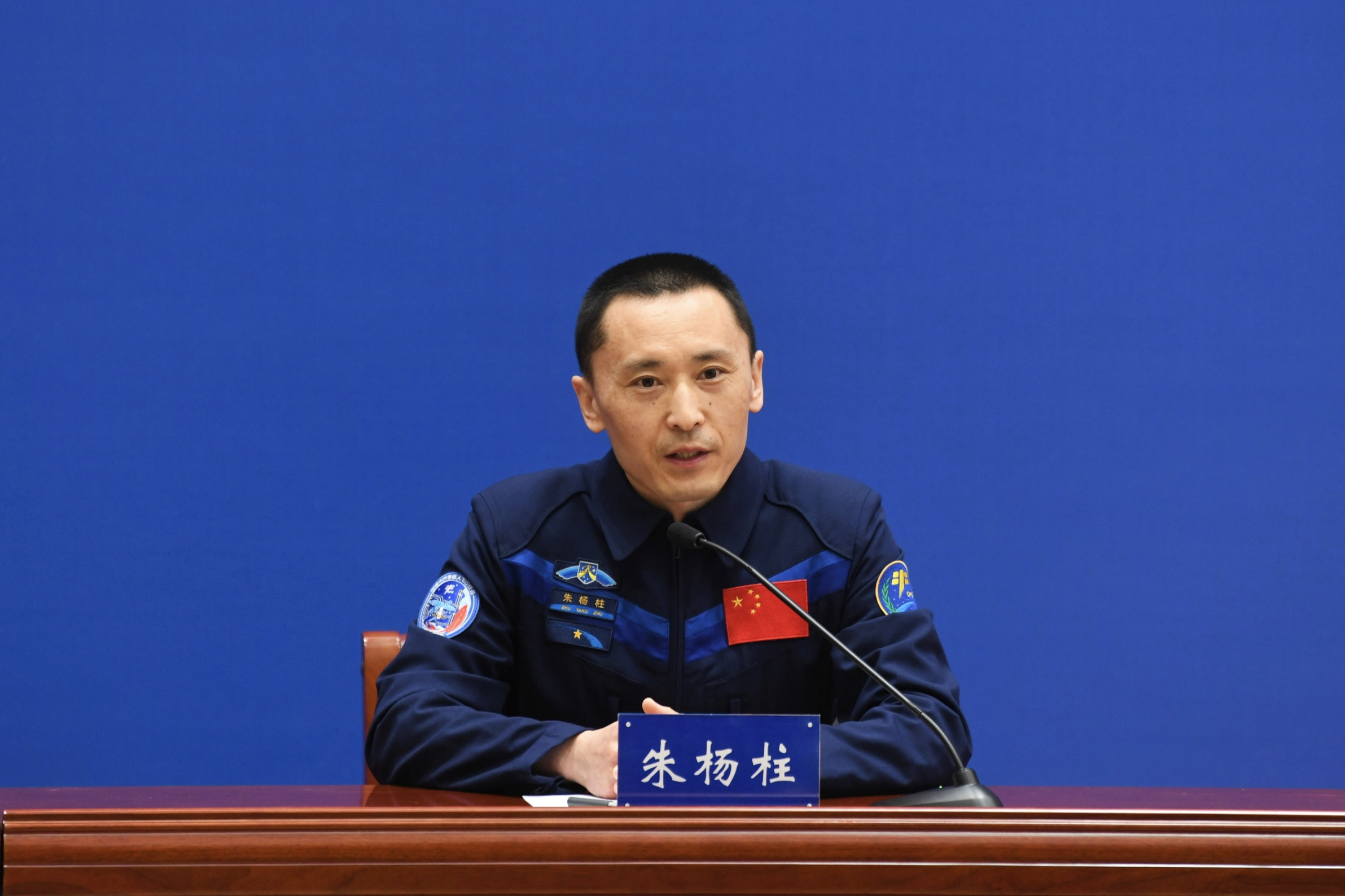 航天员朱杨柱。人民网记者 翁奇羽摄