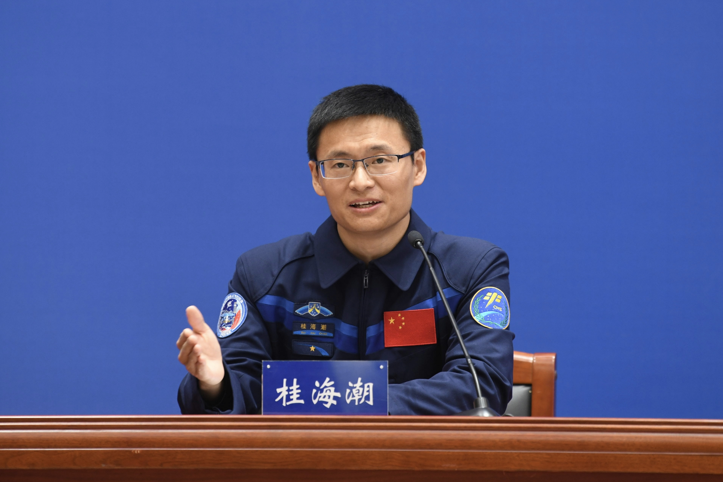 航天员桂海潮。人民网记者 翁奇羽摄